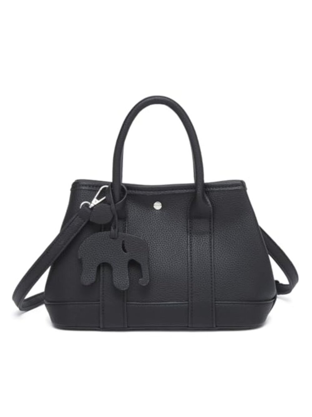 Vegan Leather Structured Satchel Handbag Crossbody Shoulder Purse